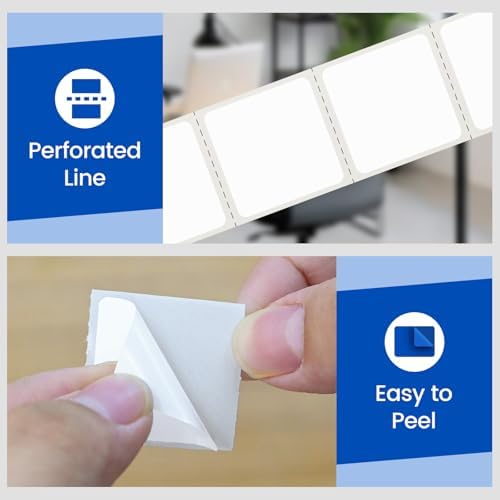 LLIKED 1"x1" Square Removable Thermal Labels No Residue 1380 Pcs - Image 4