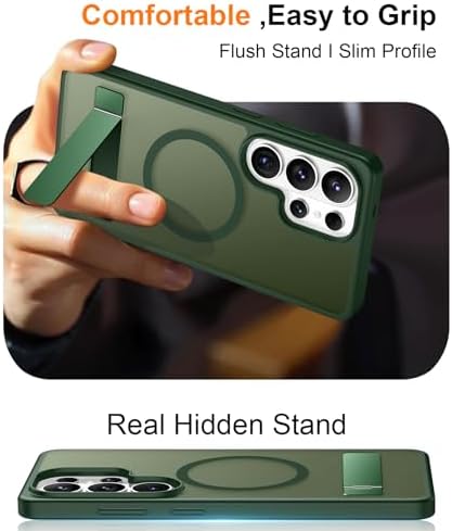 Temdan Magnetic for Samsung Galaxy S26 Ultra Case, [Innovate Stand][Military Grade Drop Protection][Non Slip][Translucent Matte] Shockproof Phone Case for Galaxy S26 Ultra 2026 -Green - Image 7