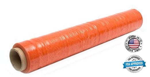 APQ 4 Rolls of Blown Hand Stretch Film 18" x 1500'. Orange Hand Stretch Wrap - Image 4