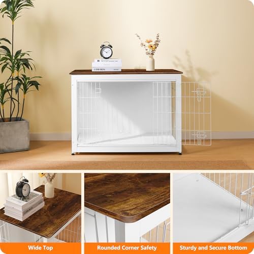 DWANTON 38.5" XL Dog Crate Furniture with Cushion, Large Dog Kennel Indoor - Image 6