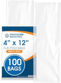 4" X 12" Open-End Flat Poly Bags (100 Count) - 2 Mil Clear by SpartanIndustrial