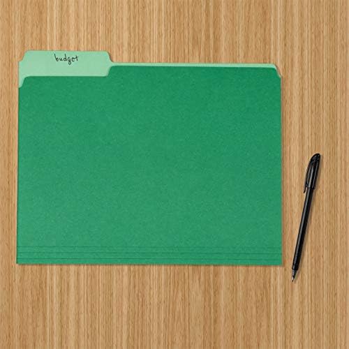 Amazon Basics File Folders for Organization,Letter Size,1/3 Cut Tab,Bright Green,(Pack of 360) - Image 5