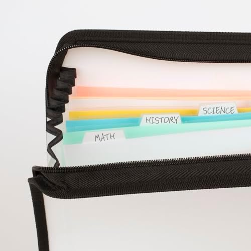 Five Star Expanding File Organizer + Study App, 7-Pocket Accordian File Organizer, Zipper Closure, Holds 8-1/2" x 11" Paper, White (350099E-ECM) - Image 4