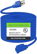 Outdoor Extension Cord Waterproof 100 FT, Blue 14/3 SJTW Heavy Duty, Flexible 100% Copper 3 Prong Extension Cord for Lawn, Garage,UL Listed by UBOORY