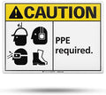 TRADESAFE Caution PPE Required Sign, Aluminum PPE Safety Signs by TRADESAFE