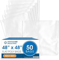 48" X 48" Open-End Flat Poly Bags (50 Count) - 2 Mil Clear Plastic Bags by SpartanIndustrial