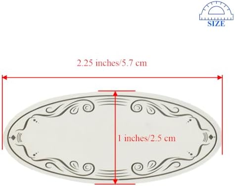 HAHIYO 1*2.25In 150P Oval White Kraft Stickers with Black Artistic Border - Timeless Design Blank Kraft Labels Roll to Write On Durable Dot Stickers for Jar Canning Labels Price Tags Store Organizing - Image 2