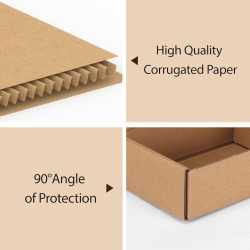 RLAVBL 6x4x2 Inches Shipping Boxes Set of 25, Brown Small Corrugated Cardboard Box, Mailer Boxes for Packing Small Business - Image 4