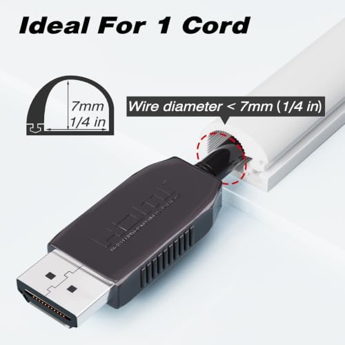 39" Silicone Cord Hider for Wall Mount TV, White Self-Adhesive Cable Hider - Image 2