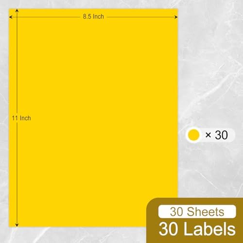 LLIKED 8-1/2" x 11" Fluorescent Yellow Address Labels 30 Sheets - Image 2