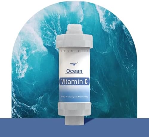 Shower Head Filter for Hard Water Bathroom Accessories Water Filter Vitamin C Replacement Cartridge Remove Chlorine Fluoride Heavy Metals Improves Skin Condition Protects Hair Ocean Scent by Unknown