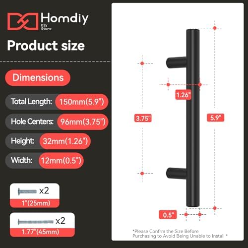 homdiy Black Cabinet Handles 30Pack 3-3/4inch Hole Center Kitchen Drawer Pulls and Knobs Stainless Steel Cabinet Hardware for Bathroom, Cupboard - Image 2