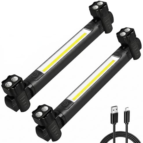 Ropelux Mechanic Work Light Bar with 2500LM 5200mAh Battery, Black 2 Pcs by Ropelux