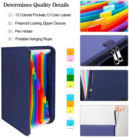 ENGPOW Expanding File Folder,Fireproof 13 Pockets Document Organizer Bag - Image 2