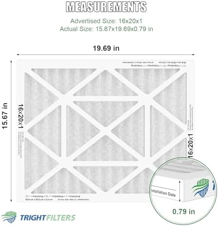 TRIGHTFILTERS 16x20x1 Air Filter 6 Pack, Durable MERV 8 Pleated Home HVAC AC Furnace Filters, Lightweight Compact Air Conditioner Filter Replacement - Image 2