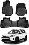 Powerty Floor Mats for 2019-2024 2025 Toyota RAV4 Accessories All Weather Floor Liner 3D TPO 1st & 2nd Row Floor Mat Heavy-Duty Floor Liners(FIT All Models) by Powerty