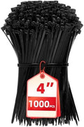 Zip Ties 4 inch, 1000 Pack Small Zip Ties, Self-Locking Nylon Cable Ties with 18 lbs Tensile Strength,Wire Ties for indoor and outdoor use. by HAVEMETD