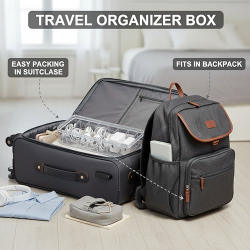 Tatuo Cord Organizer Box with Lid, Clear, 12 Pack - Image 5