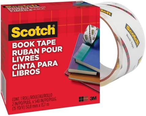 Scotch Book Repair Tape, 2 in x 15 yd, Clear – Durable Tape for Repairing and Protecting Book Bindings & Covers - Image 6