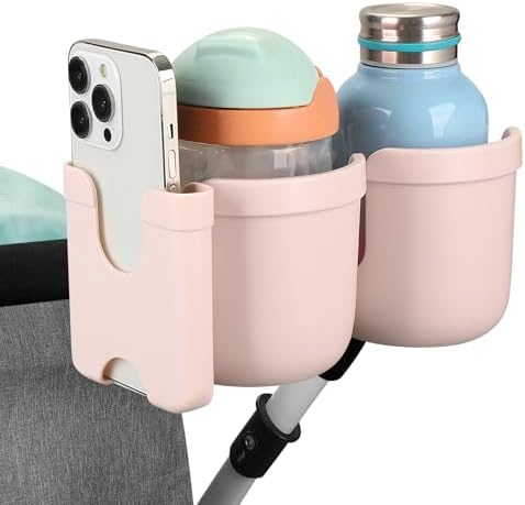 Accmor Stroller Cup Holder with Phone Holder, Bike Cup Holder, Walker Scooter Wheelchair Cup Holder Attachment, Universal Cup Holder for Uppababy Graco Strollers - Image 4