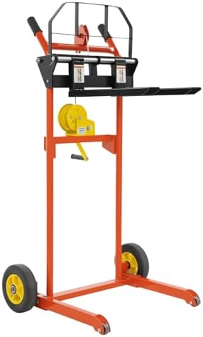 Hydraulic Material Lift Winch Stacker, Pallet Truck Dolly, Adjustable Stacker Fork Lift, 330 Lbs 40" Max Lift with 9" Casters, Removable Lifting Platform for Warehouse, Factory, Workshop - Image 5