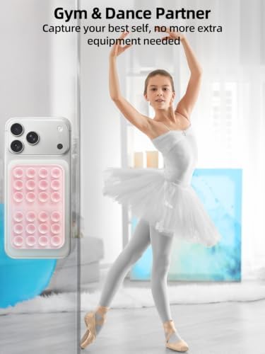 Double Sided Silicone Suction Cup Phone Case Mount for Selfie & Video, Pink - Image 6