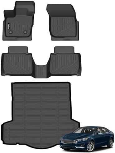 Floor Mats & Cargo Liner Fit for Ford Fusion 2017-2020 & Lincoln MKZ 2017-2020 All Weather Liners Custom Fit Ford Fusion 2017-2020 & Lincoln MKZ Waterproof Durable Easy to Clean Accessories by Wailtnb