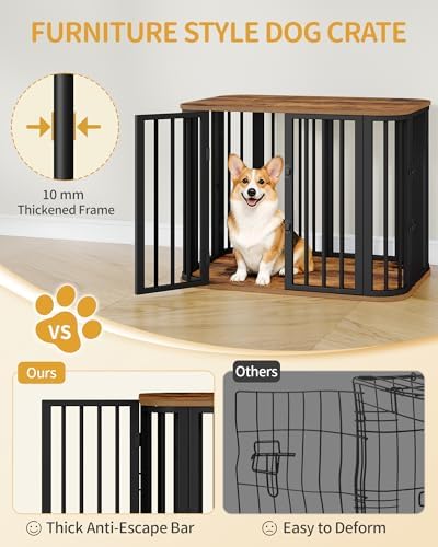 Hzuaneri 31.5'' M Dog Crate Furniture, Wooden Dog Kennel Indoor Dogs Cage - Image 6