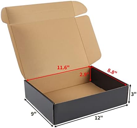 EXYGLO 20 Pack 12x9x3 Black Shipping Boxes for Packaging Small Business - Image 2