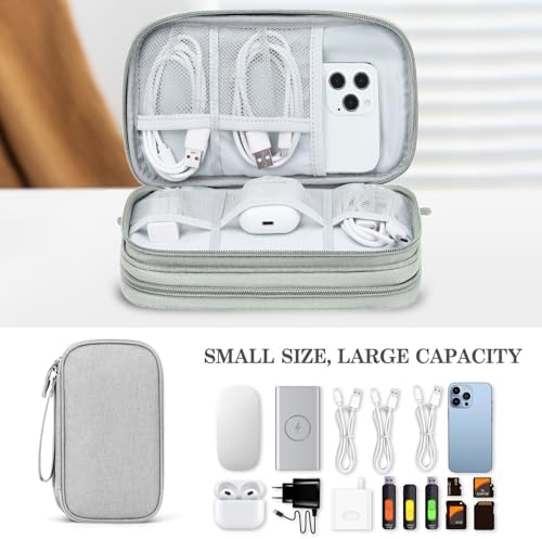FYY Electronic Organizer, Travel Tech Pouch Bag, Medium, Grey - Image 6