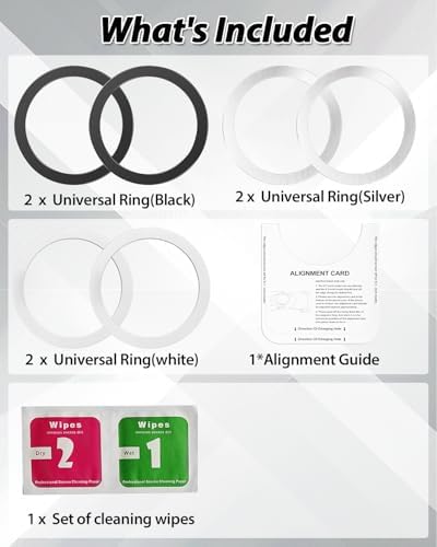 KALAPOP Metal Rings 6PCS,Ultra-Thin(0.4mm)for MagSafe Sticker/Magnetic Adapter/Phone Cases/Wireless charger,Compatible with iPhone 17/Air/16/15/14/13,Galaxy S24/S23/S22/Kindle,For Mag Safe Accessories - Image 7