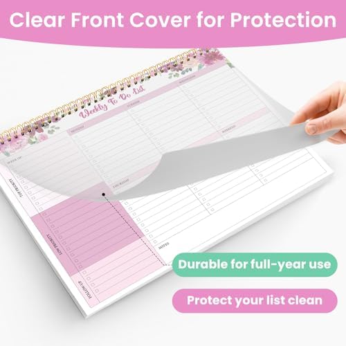 Weekly To Do List Notepad with 52 Undated Sheets（8.5"×11"）- Undated Weekly Planner Notepad for Office Desk Accessories and Supplies - Pink Whisper - Image 4