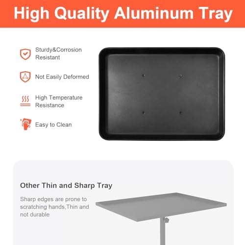 Salon Tray Cart on Wheels, Aluminum Tattoo Tray with Storage Platform, Adjustable Height Service Rolling Tray, Storage Tray Accessory for Salon Spa Dental Use, Rolling Tray Cart - Image 2
