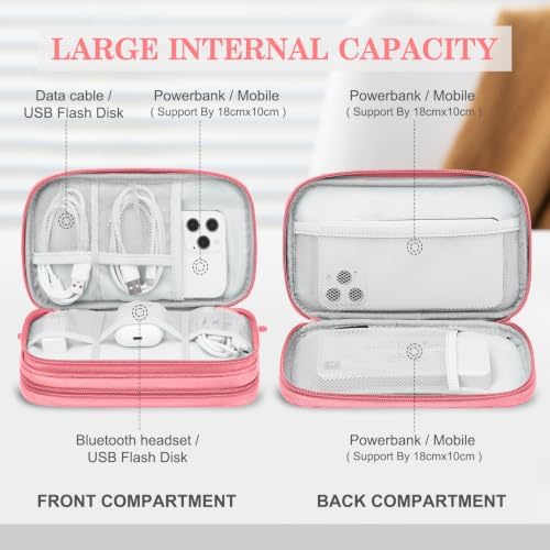 FYY Electronic Organizer, Travel Tech Pouch Bag, Medium, Pink - Image 3