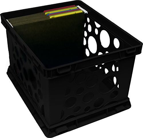 Storex Premium File Crate with Handles – Letter and Legal Document and Folder Storage, Black, 3-Pack (61546A03C) - Image 5