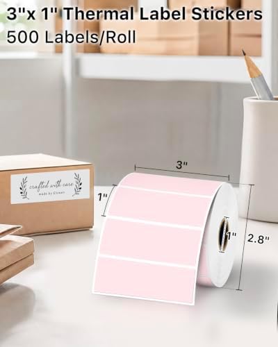 iEager 3x1 Inch Thermal Labels, Pink Durable Thermal Printer Stickers - Image 2