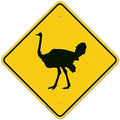 Ostrich Crossing with Graphic Sign, by SigoSigns