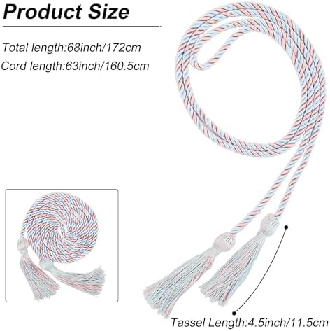 GraduationMall Graduation Honor Cord 68" SkyBluePink - Image 4