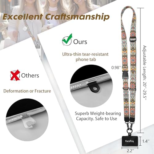 Icycay Phone Lanyard Crossbody Strap Neck Adjustable Teacher Women Boho - Image 5