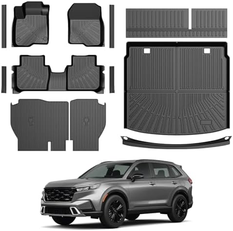 CR-V Floor Mats - Car Mats for Honda CR-V 2023-2026(Include Hybrid), All Weather Floor Mats Cargo Liner with Backrest Mat and Door Sill Guards for CR-V Accessories, Heavy Duty Car Mats by cartist