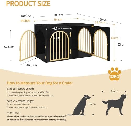 Hzuaneri 39.4'' Dog Crate Furniture,Dog Kennel Indoor for Medium/Large Dogs - Image 2