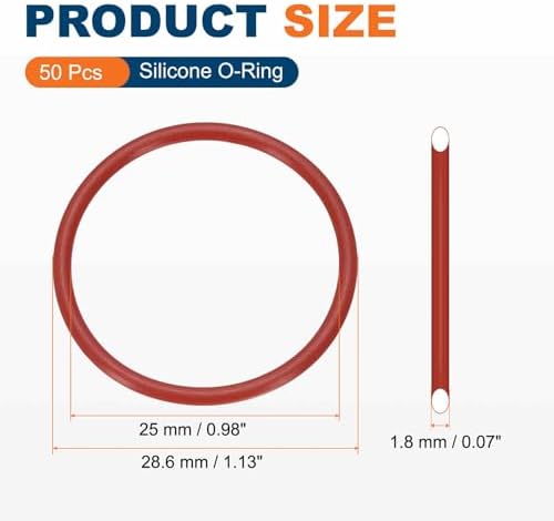 50pcs Silicone O-Ring 28.6x25x1.8mm Metric Sealing Gasket - Image 2