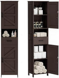 Homhedy 67" H Tall Bathroom Storage Cabinet with Barn Doors and Drawer by Homhedy