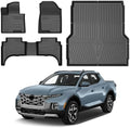 Powerty Floor Mats Truck Bed Mat for 2022-2026 Hyundai Santa Cruz All Weather 3D TPE Anti-Slip Protection, 1st & 2nd Row Set with Truck Bed Liner Accessories by Powerty