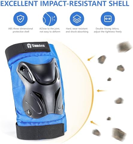 Tanden Skating Protective Gear Knee and Elbow Pads Wrist Guards for Roller Skating Skateboarding, Skate Pads Adult Knee Pads - Image 5