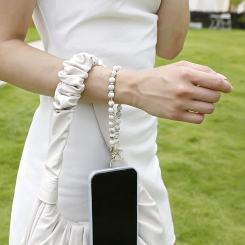 TENOC Marble Beaded Phone Wrist Strap, Marble White - Image 4