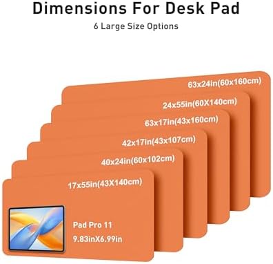 Aothia Faux Leather Desk Mat - Large Mouse Pad, Non-Slip PU Leather Blotter, Waterproof Writing Surface for Office and Home (Hermes Orange, 63" x 24") - Image 5