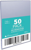 Binditek 50 Pack 7 Mil PVC Binding Presentation Covers, 8.5 x 11 Inches, Letter Size, Square Corners, Un-Punched, Office Supplies by Binditek