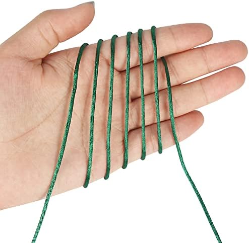 Tenn Well 295ft 2mm Satin Nylon Cord Silky Rattail Dark Green for Crafts - Image 3