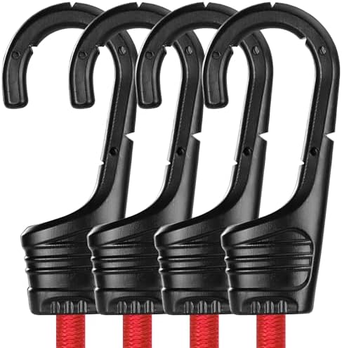 WORKPRO 24" Bungee Cords with Hooks, 4 Pack Heavy Duty Outdoor Bungee Strap by WORKPRO